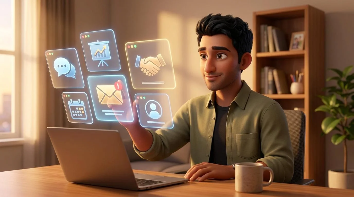 Individual with technique cards and lightbulb moment