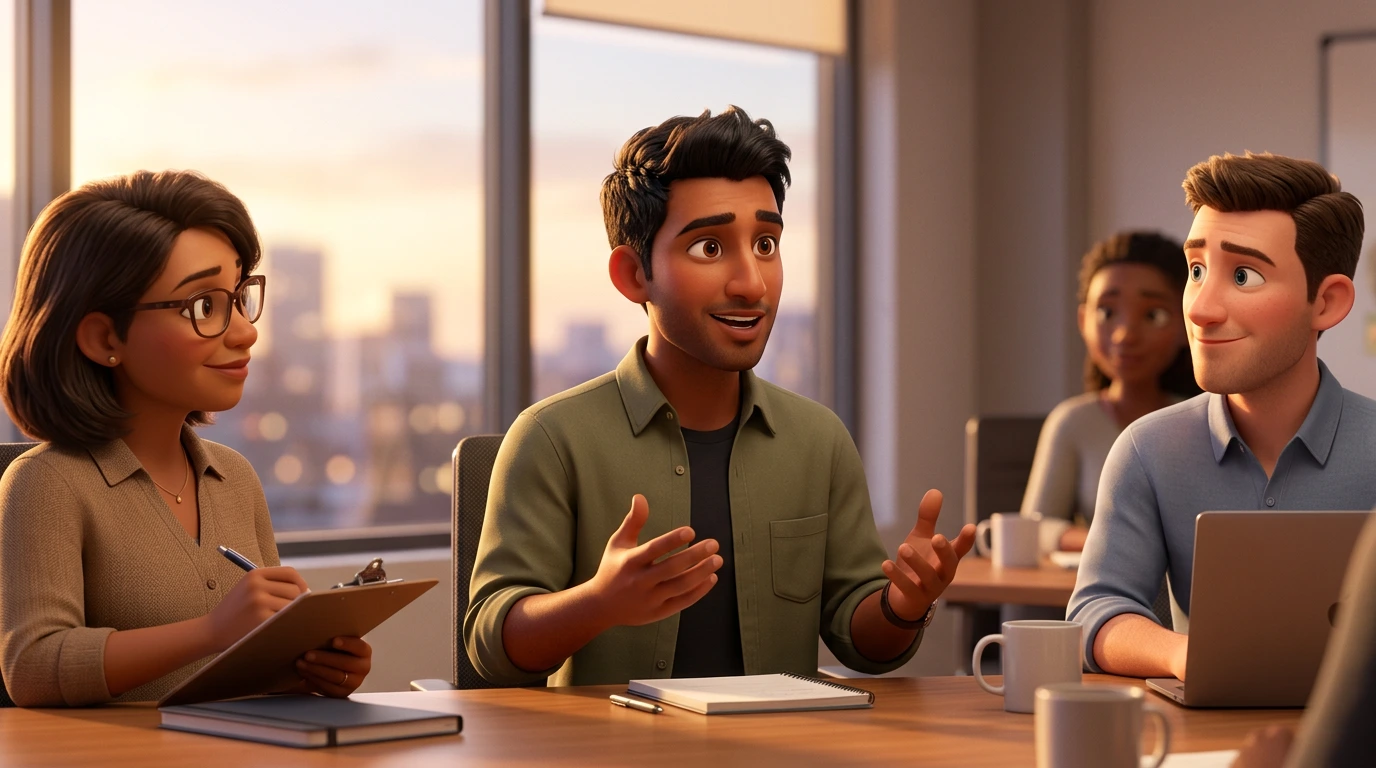 Individual in live practice session with peer and tool-based feedback